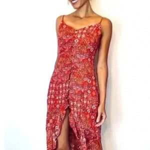 Anthropologie Abel the Label Women’s Lola Red Hi-Low Maxi‎ Dress Size XS